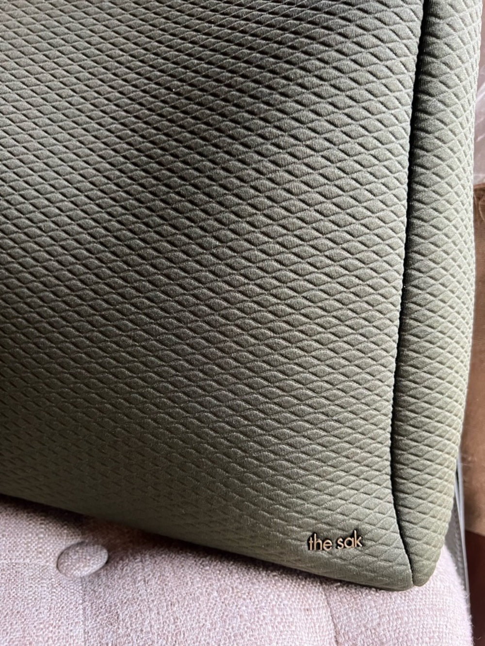 Quilted Olive Green The Sak Backpack - Picture 7 of 13